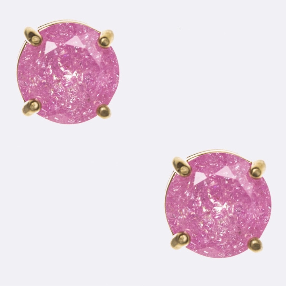 Pink & Gold Rhinestone Studs
